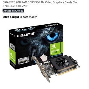 GIGABYTE GeForce GT 710 Graphics Card - Black and Silver